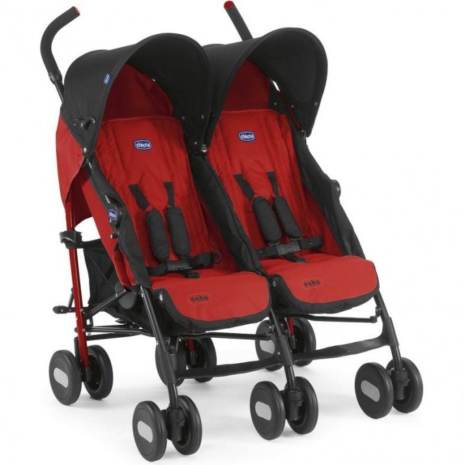 Коляска прогулочная CHICCO ECHO TWIN для близнецов, Garnet 04079311110000