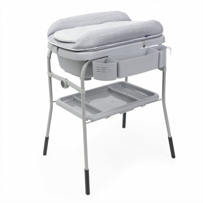 Пеленальный столик с ванночкой CHICCO CUDDLE & BUBBLE GREY MELANGE 00079348690000