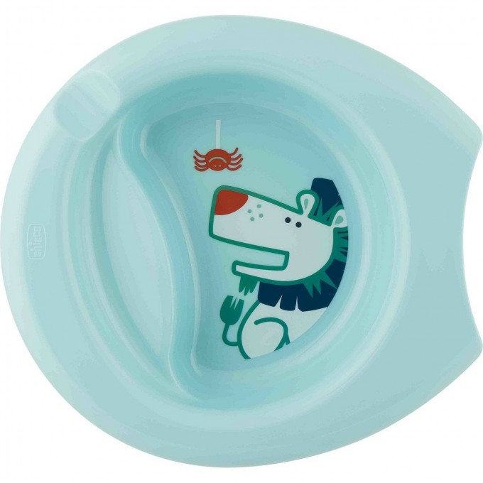 Тарелка с разделителем CHICCO EASY FEEDING, 6м+, голубая 340624046